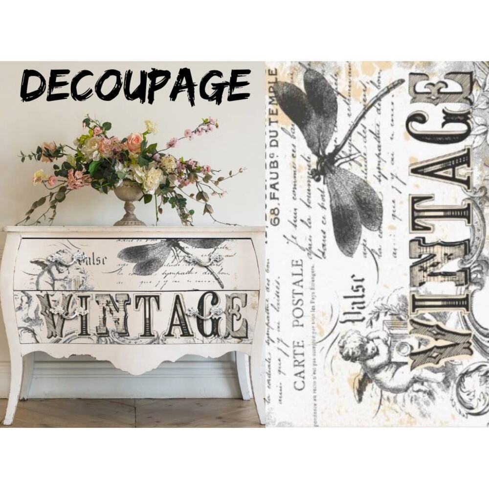 Vintage Decoupage Paper (20" x 30") - Furniture Decoupage